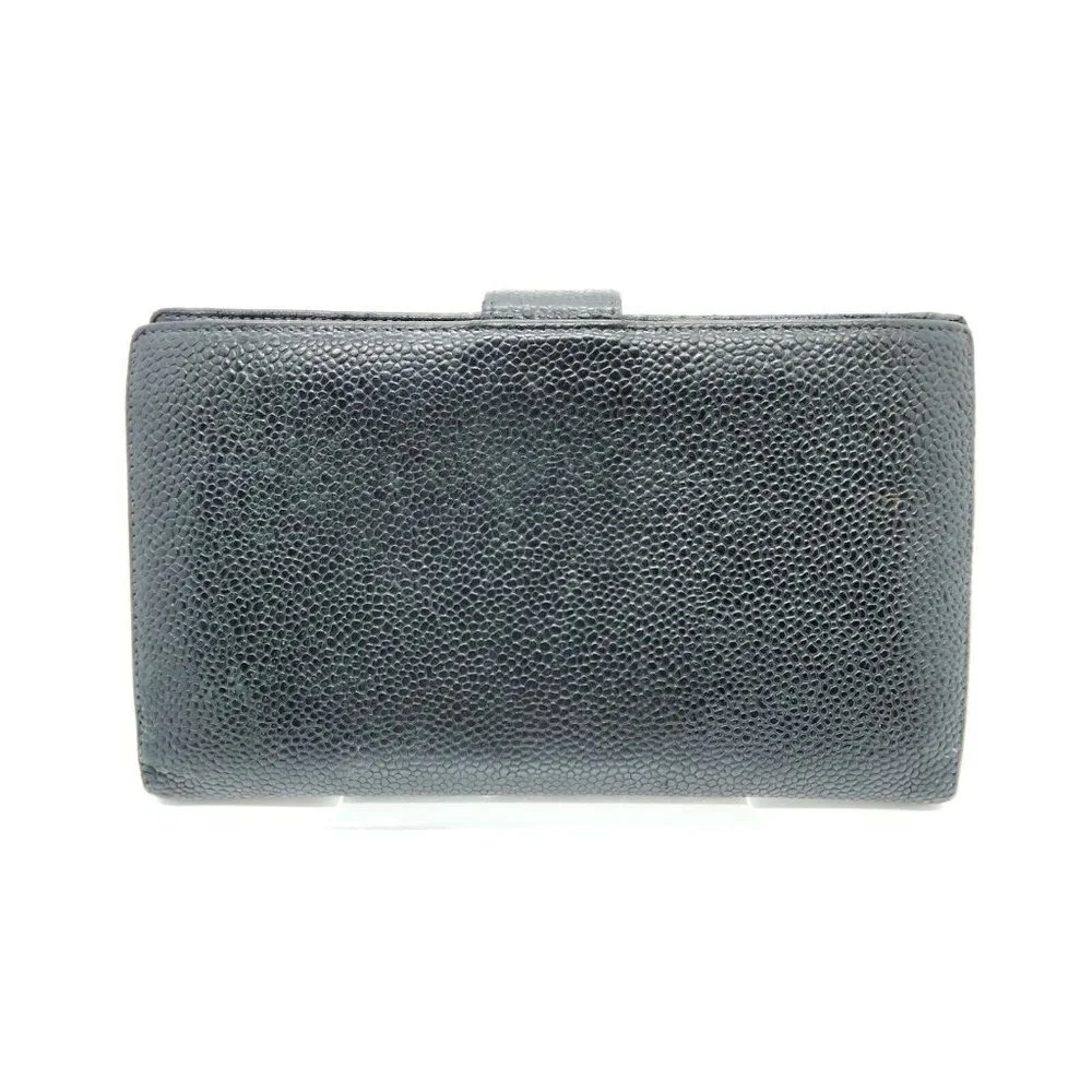 Chanel Long Wallet Black Caviar leather